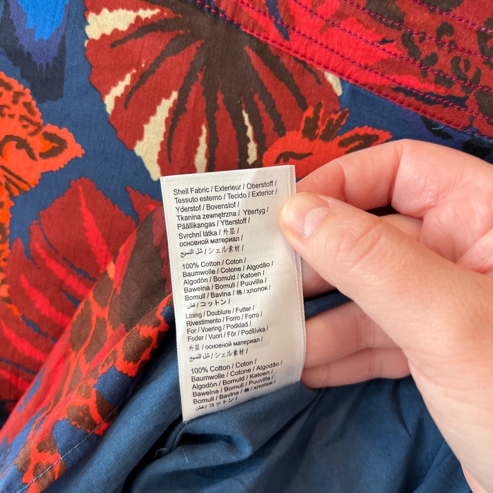 Farm Rio Bold Tropical Print V-Neck Maxi Dress - Red & Blue - Picture 9 of 12